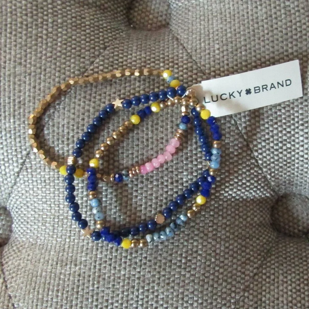 Lucky Brand semi Precious Accents Bracelet Set of 3